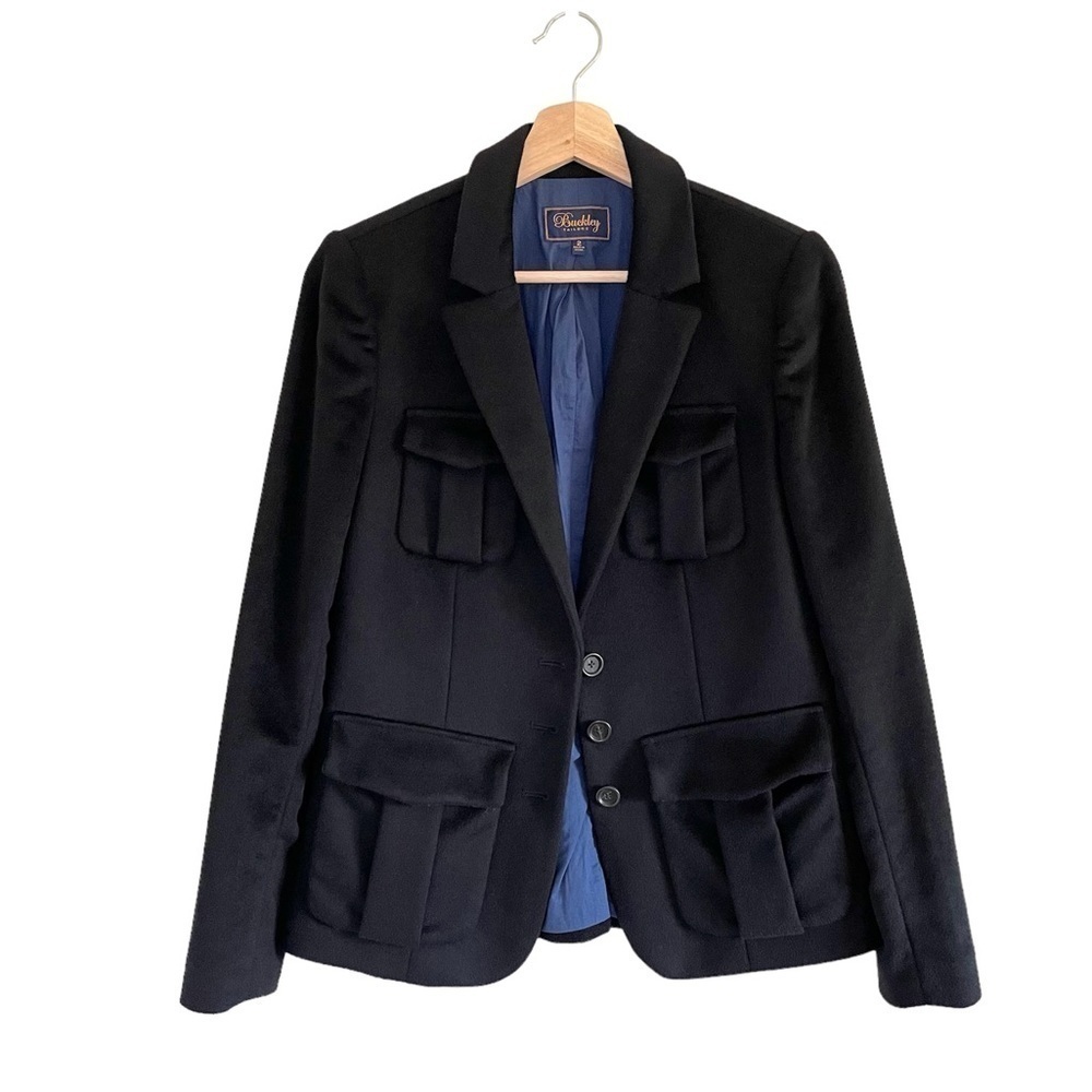 Madewell Buckley Tailors Brushed Wool Cashmere Blazer Jacket Black 2